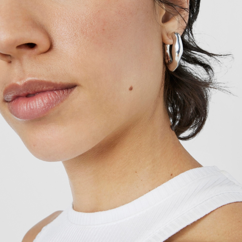 Pendientes de aro de plata Tabit