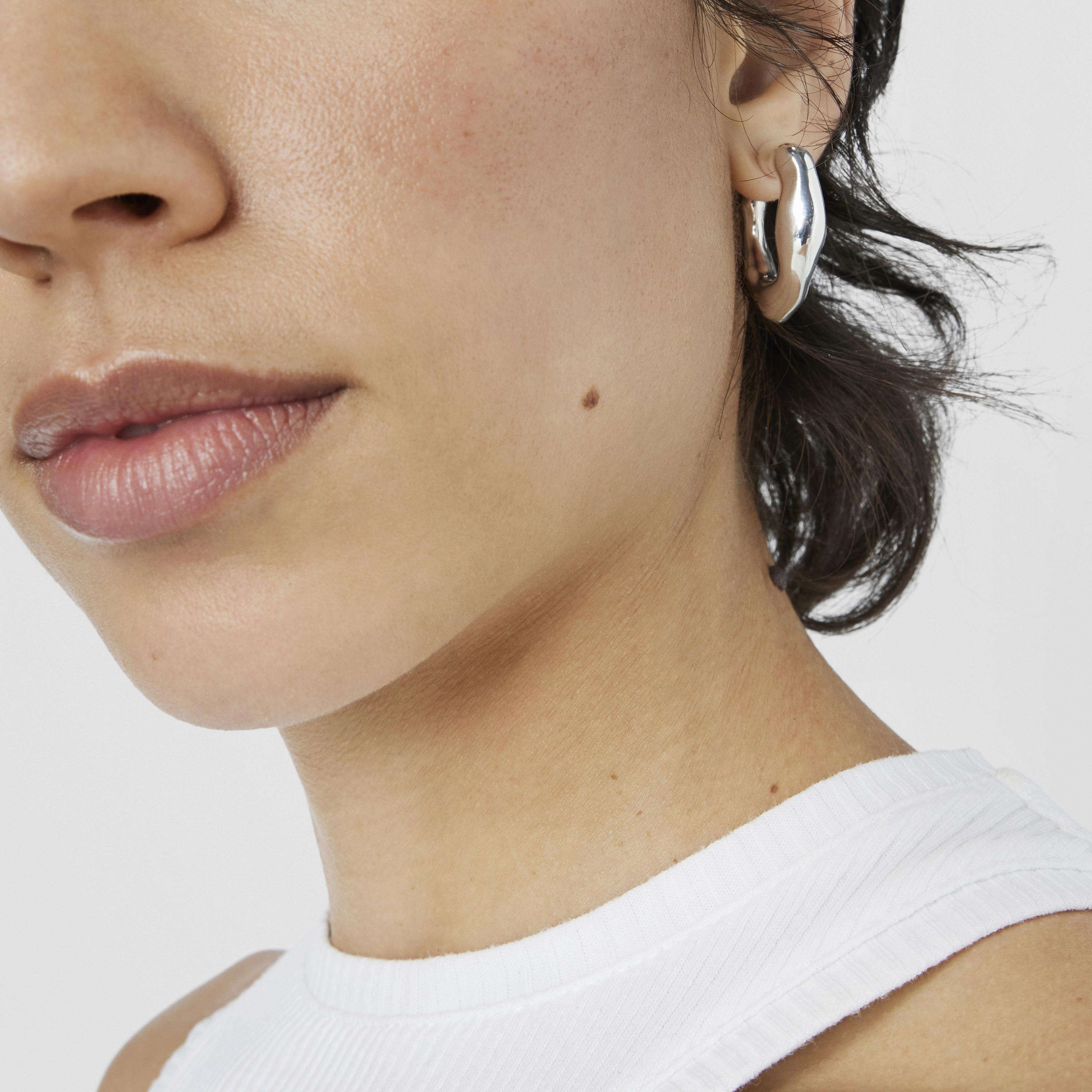 Silver hoop Earrings Tabit