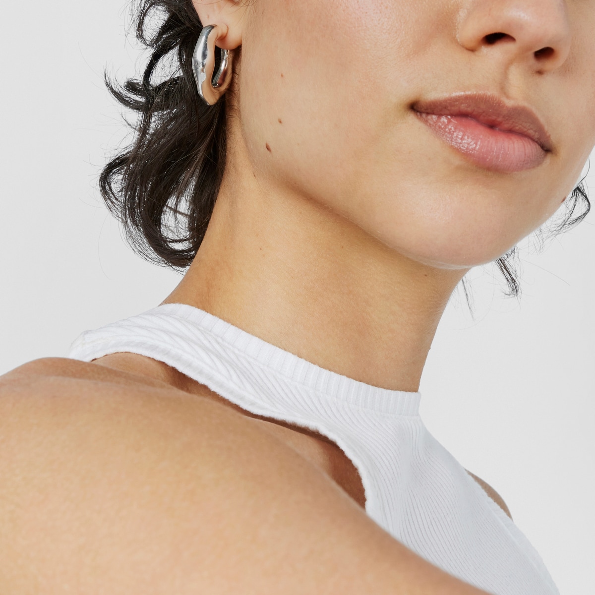 Pendientes de aro de plata Tabit