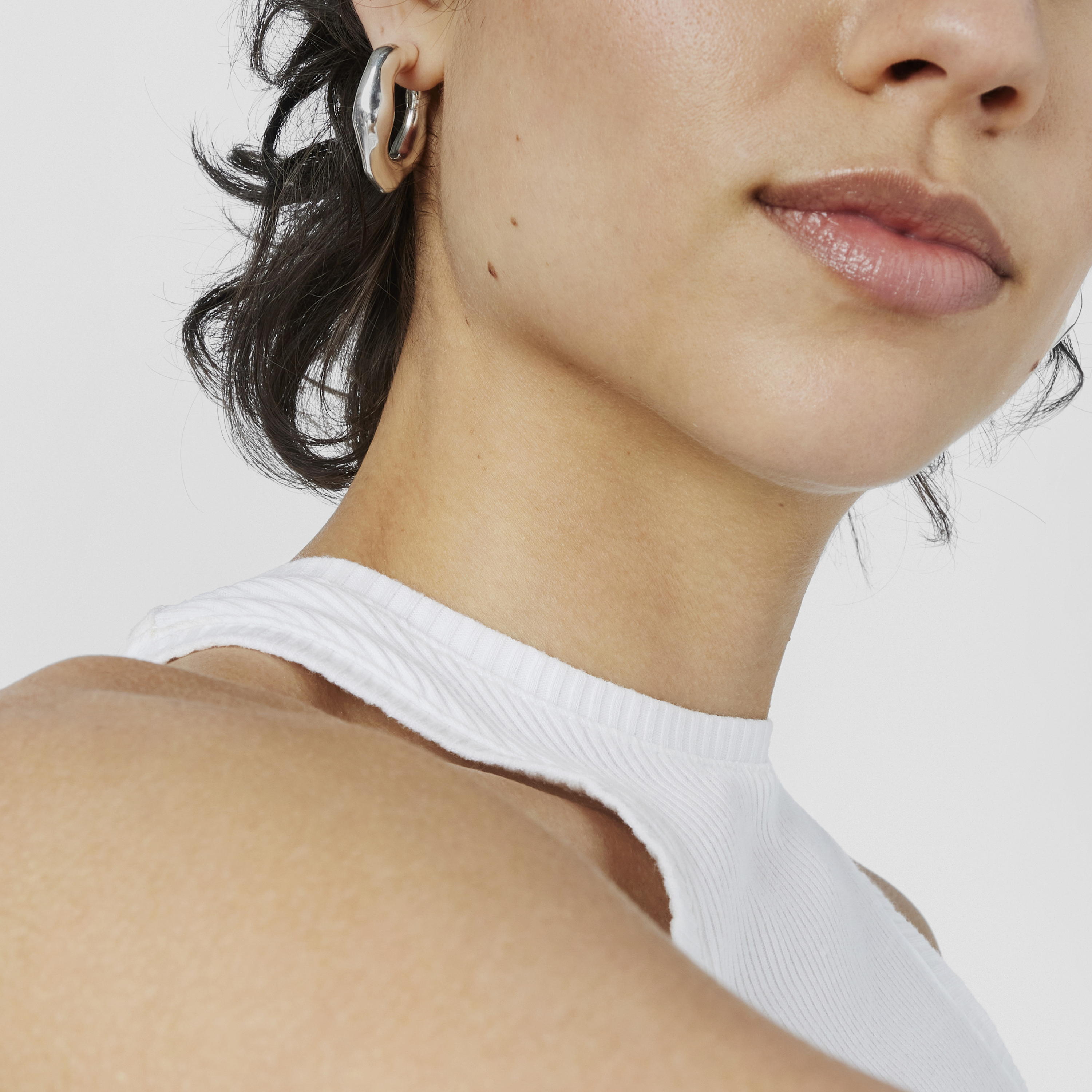 Silver hoop Earrings Tabit