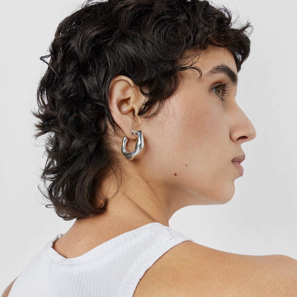 Pendientes de aro de plata Tabit