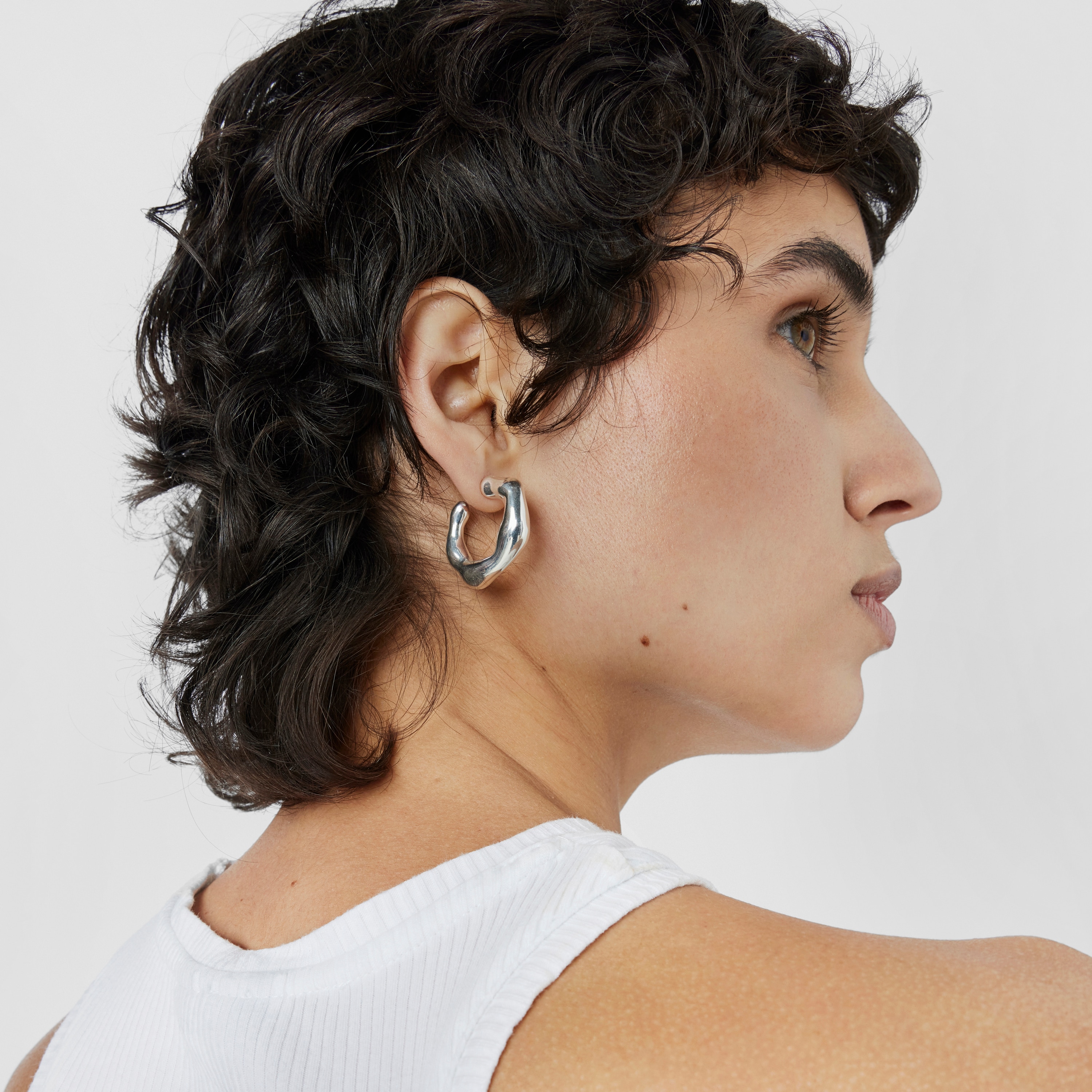 Silver hoop Earrings Tabit