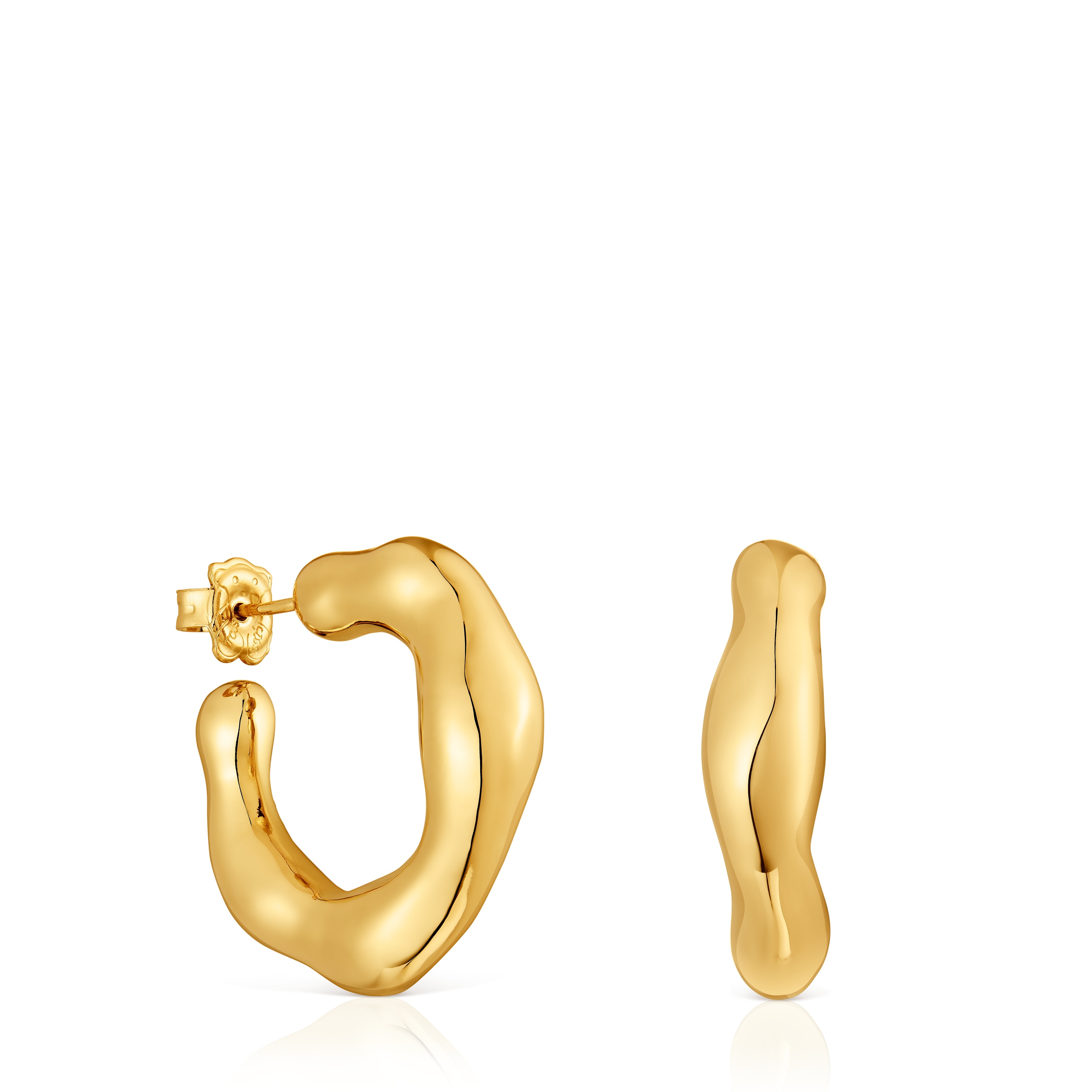 Pendientes de aro con baño de oro 18 kt sobre plata Tabit