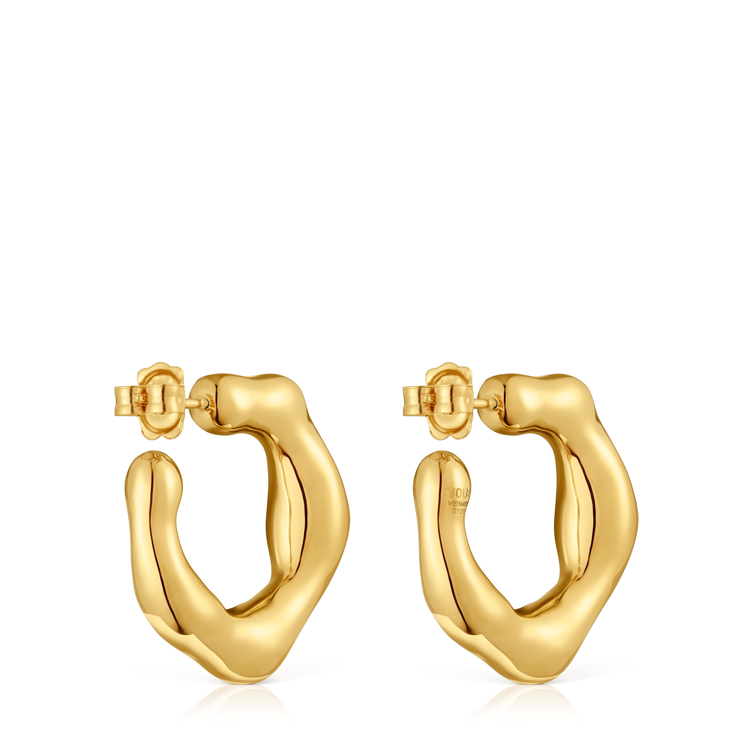 Pendientes de aro con baño de oro 18 kt sobre plata Tabit