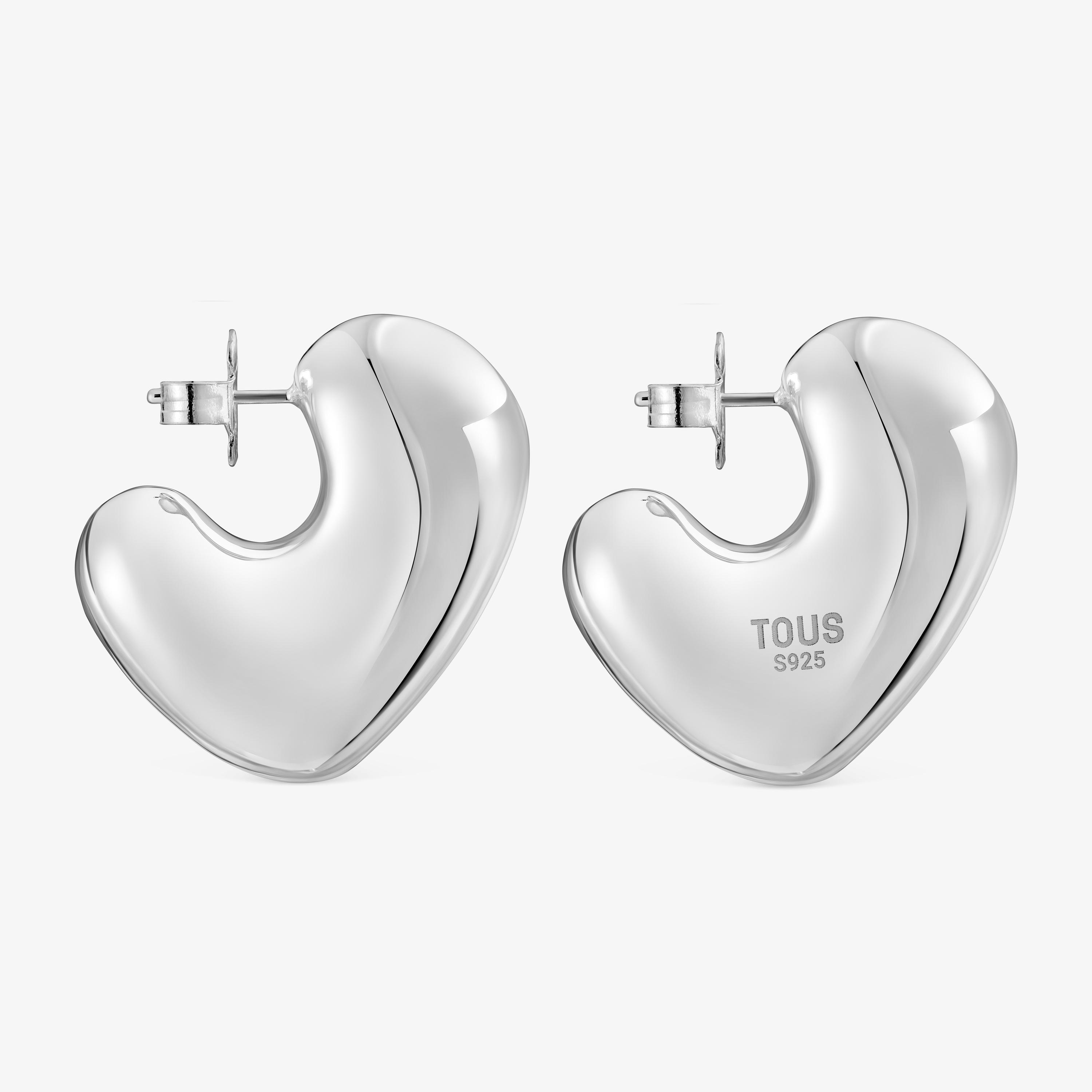 Silver heart Earrings Tabit