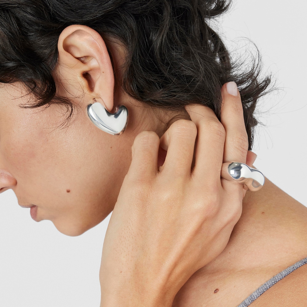 Pendientes de plata coraz&oacute;n Tabit