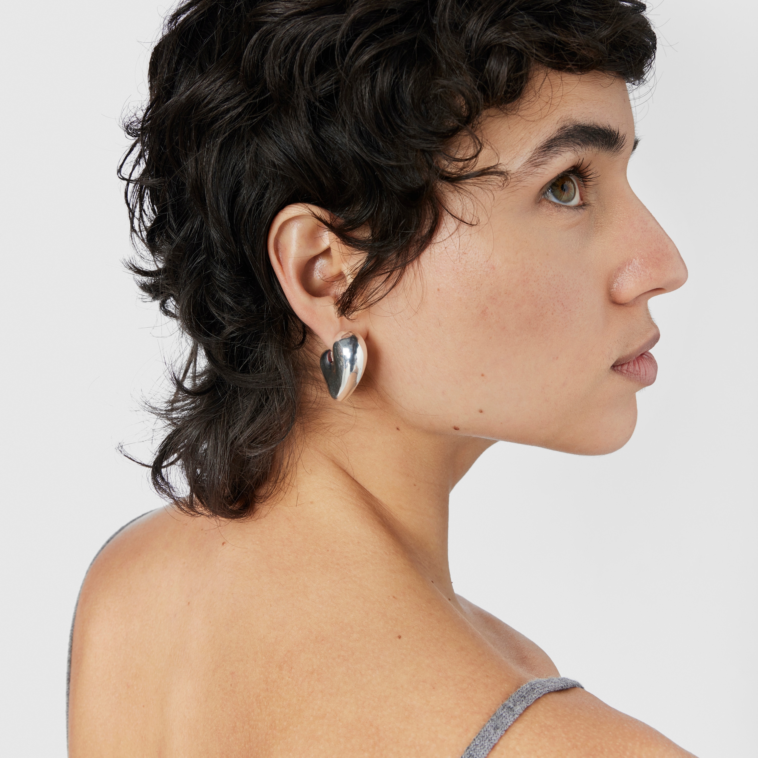 Silver heart Earrings Tabit