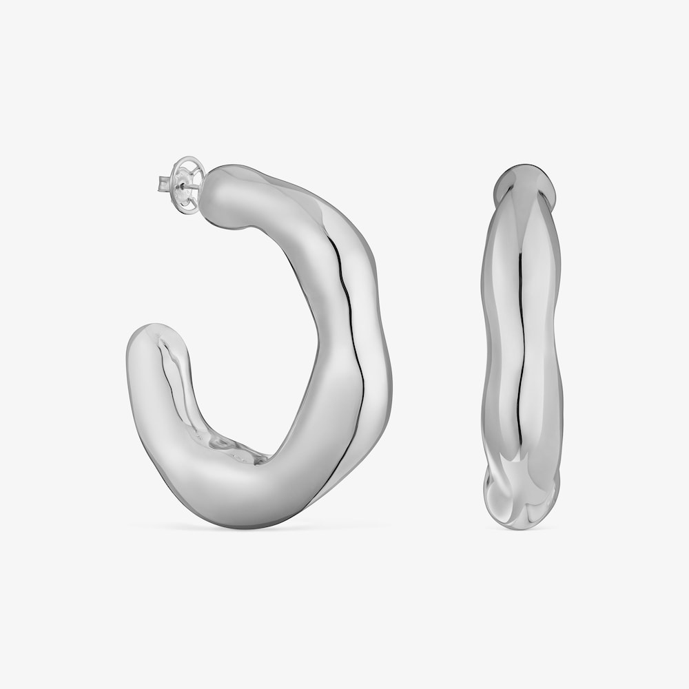 Pendientes de aro grandes de plata Tabit