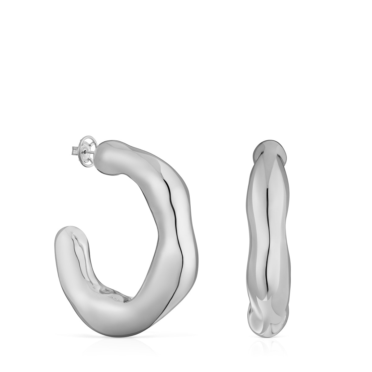 Large silver hoop Earrings Tabit