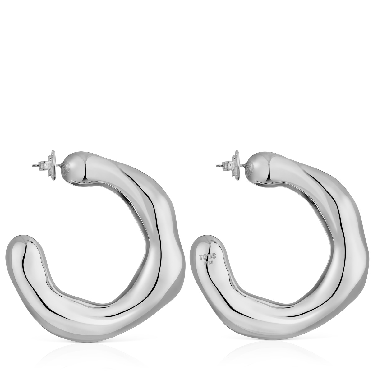 Large silver hoop Earrings Tabit