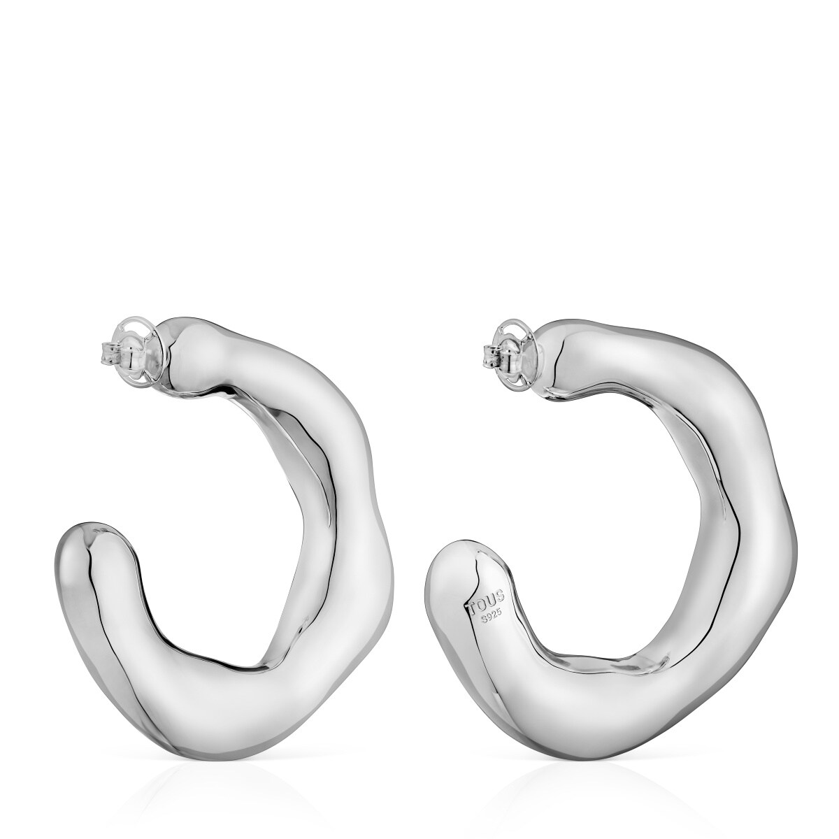 Large silver hoop Earrings Tabit