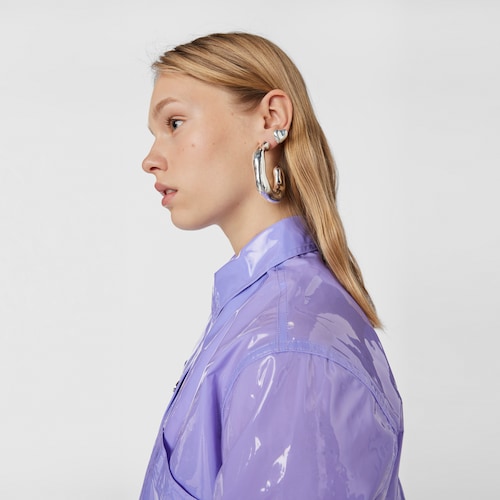 Large silver hoop Earrings Tabit