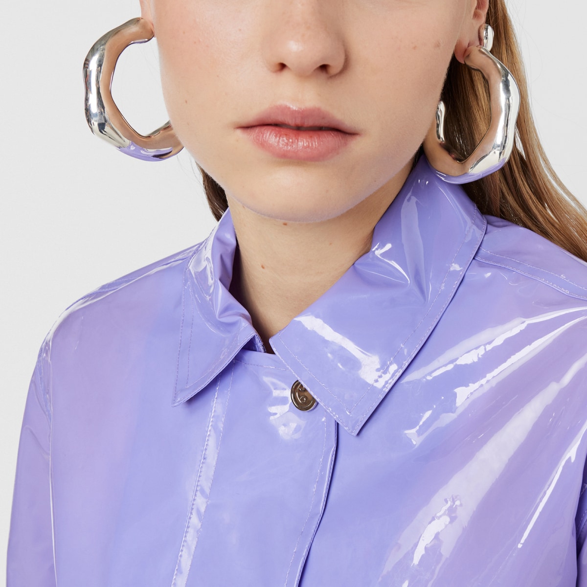 Large silver hoop Earrings Tabit