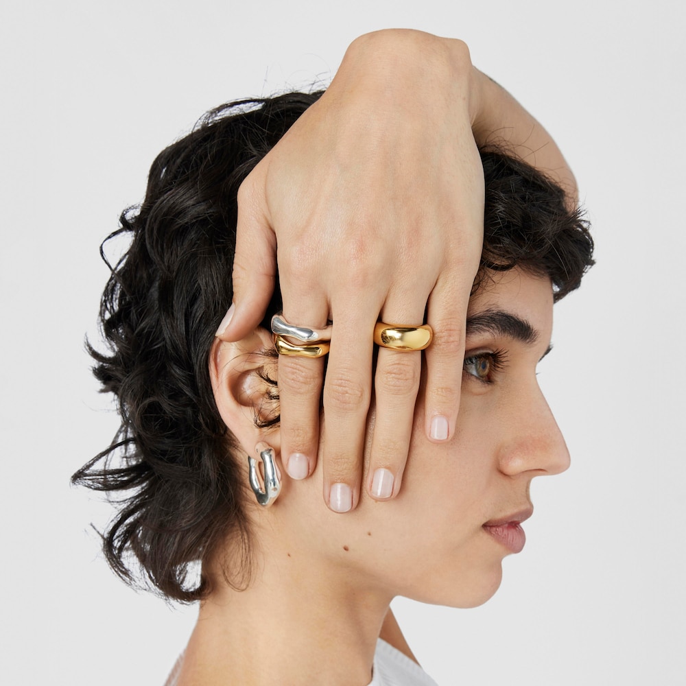 Anillo abierto de plata Tabit