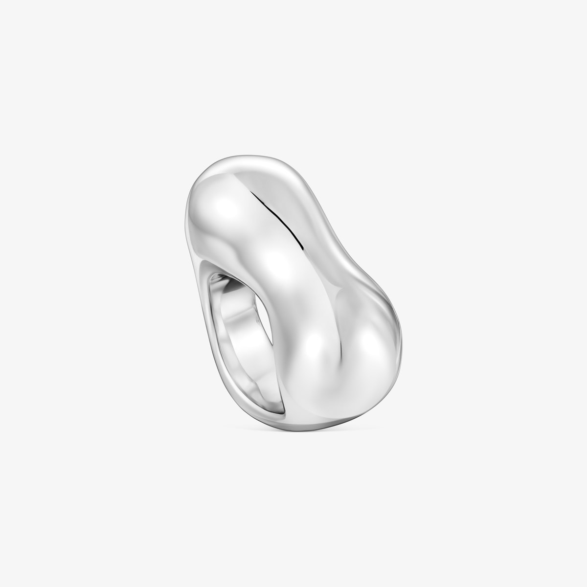 Tous - Anillo Abombado De Plata Corazón Tabit Talla 10