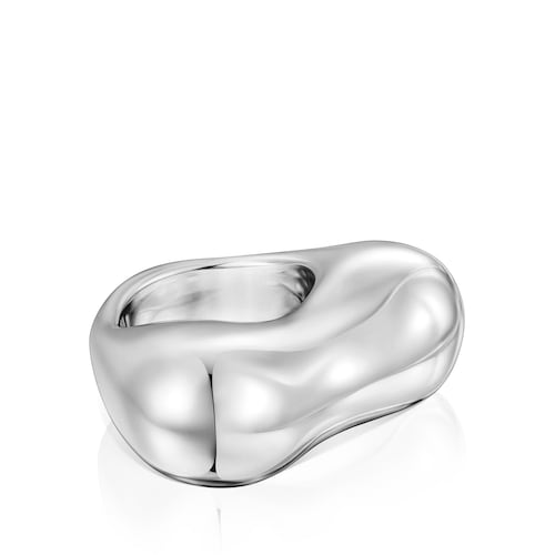 Silver domed heart Ring Tabit