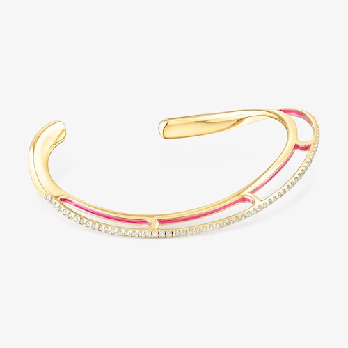 Pulsera con ba&ntilde;o de oro 18 kt sobre plata y topacios Gregal
