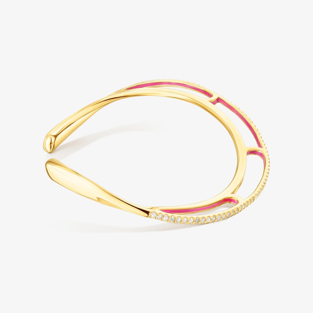 Pulsera con ba&ntilde;o de oro 18 kt sobre plata y topacios Gregal