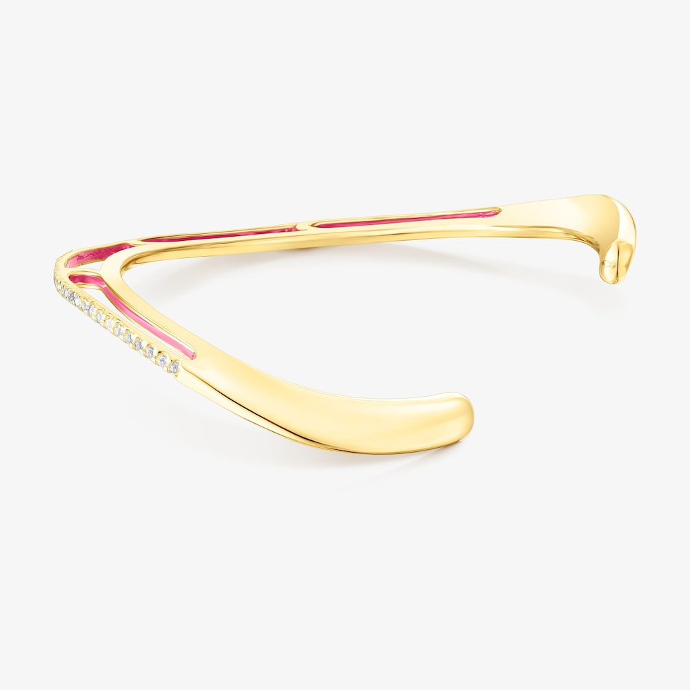 Pulsera con ba&ntilde;o de oro 18 kt sobre plata y topacios Gregal