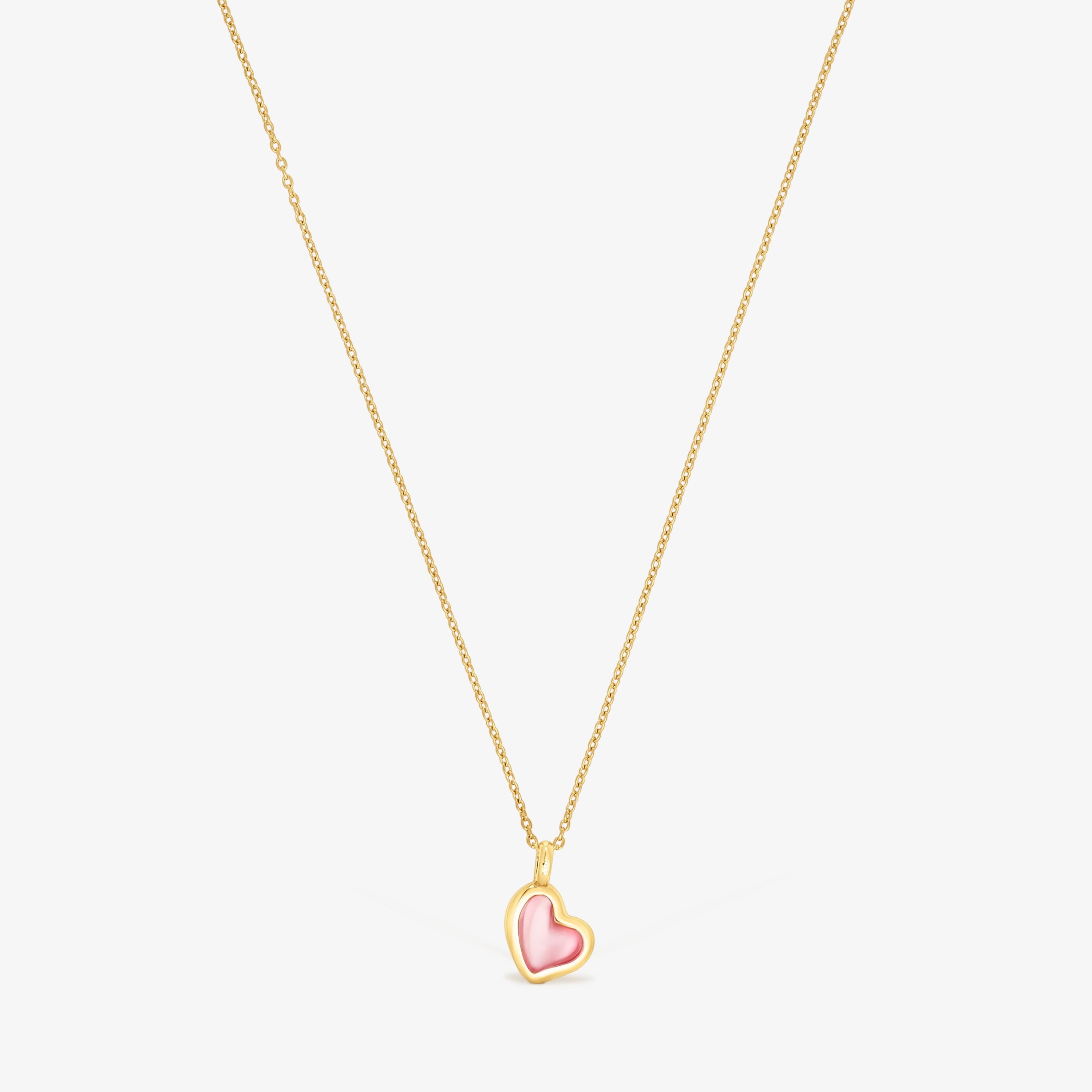 Silver vermeil Gregal pink heart necklace
