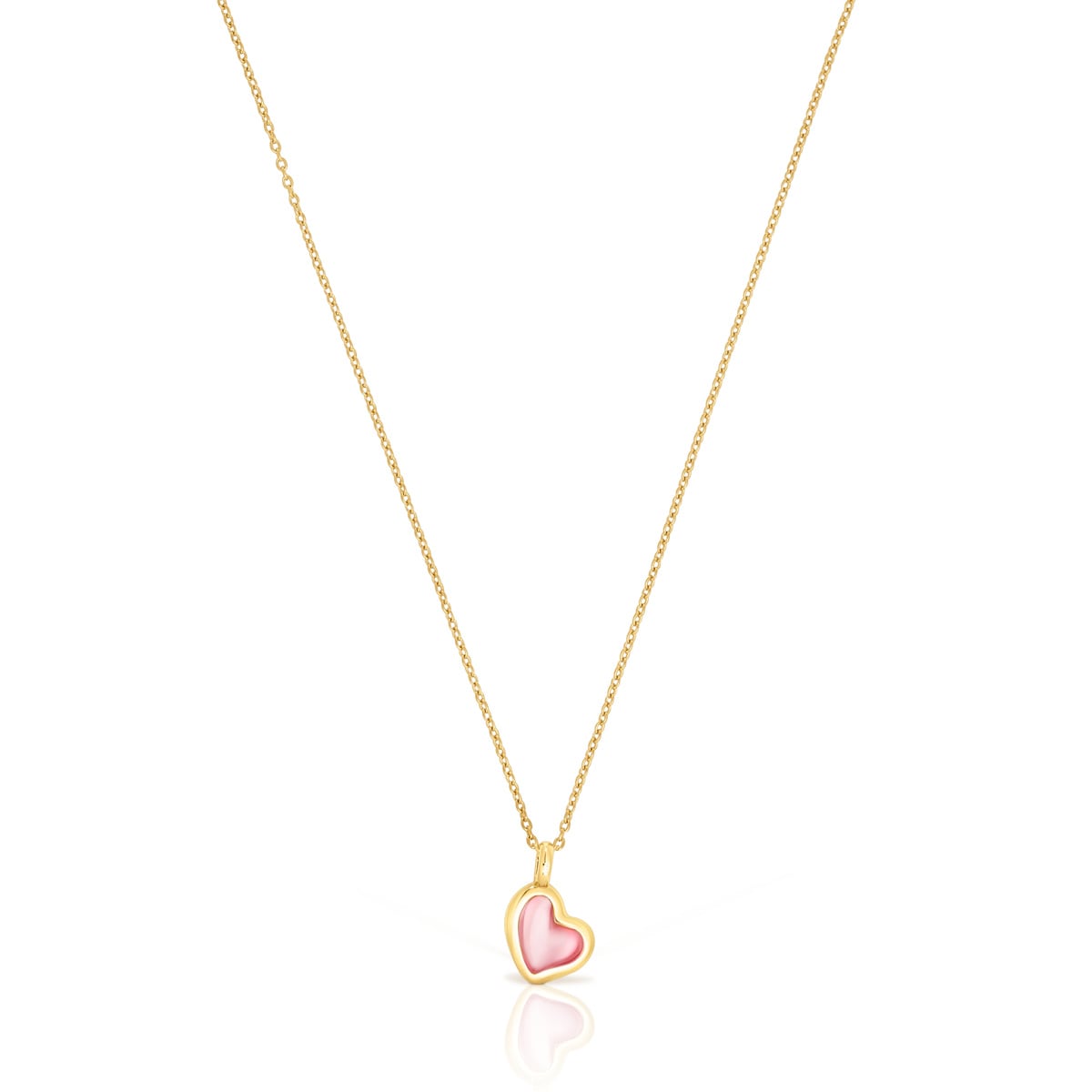 Silver vermeil Gregal pink heart necklace