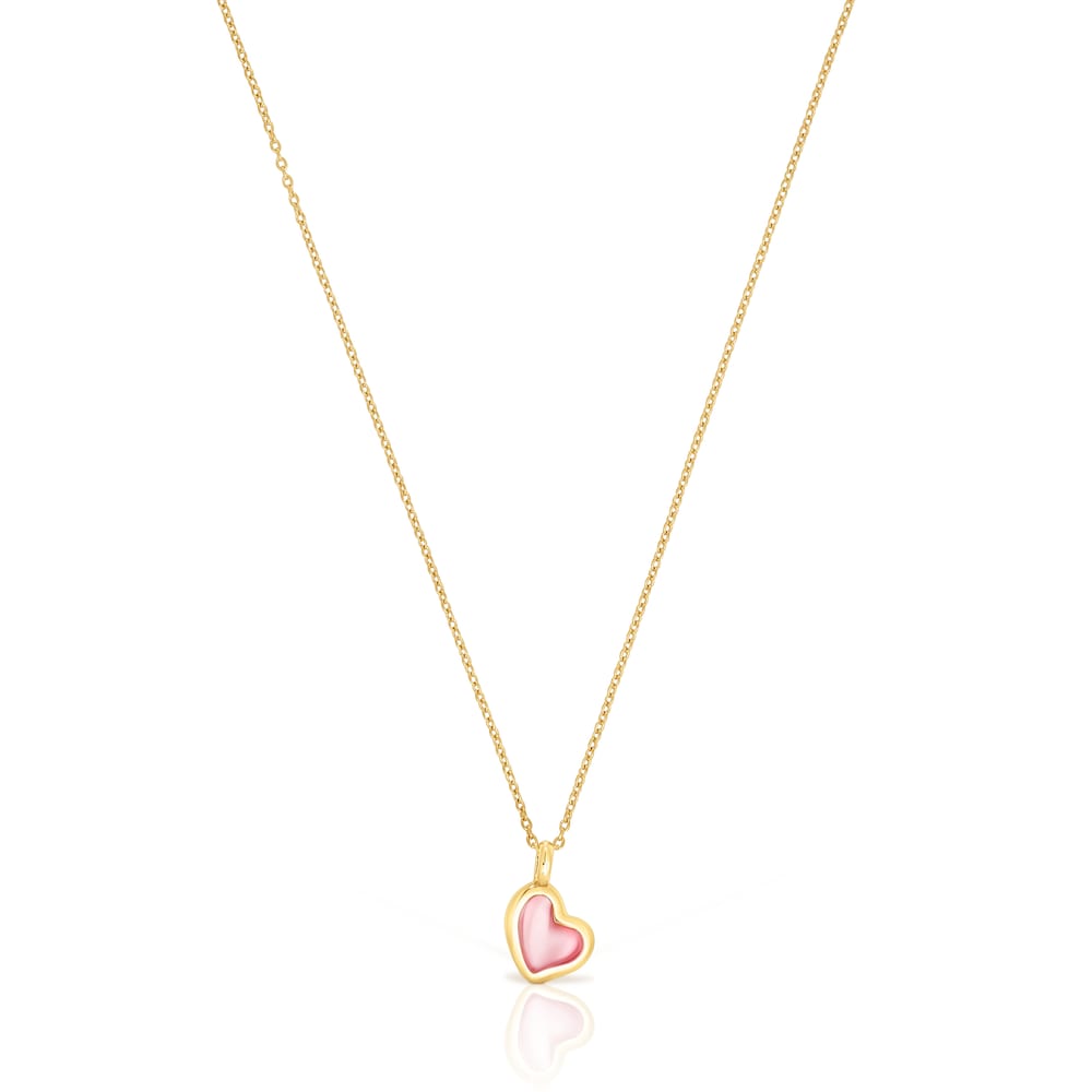 Silver vermeil Gregal pink heart necklace