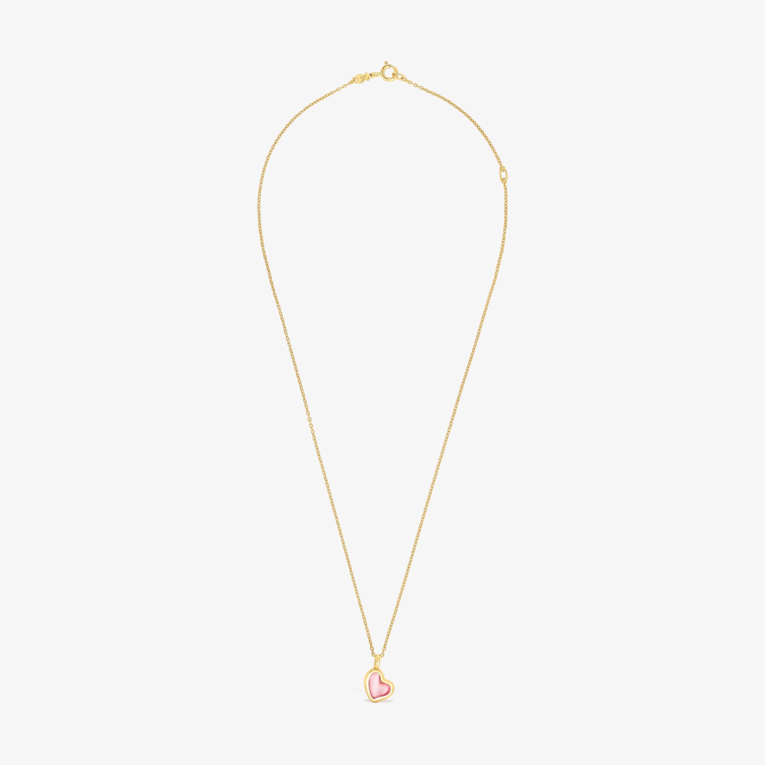 Silver vermeil Gregal pink heart necklace