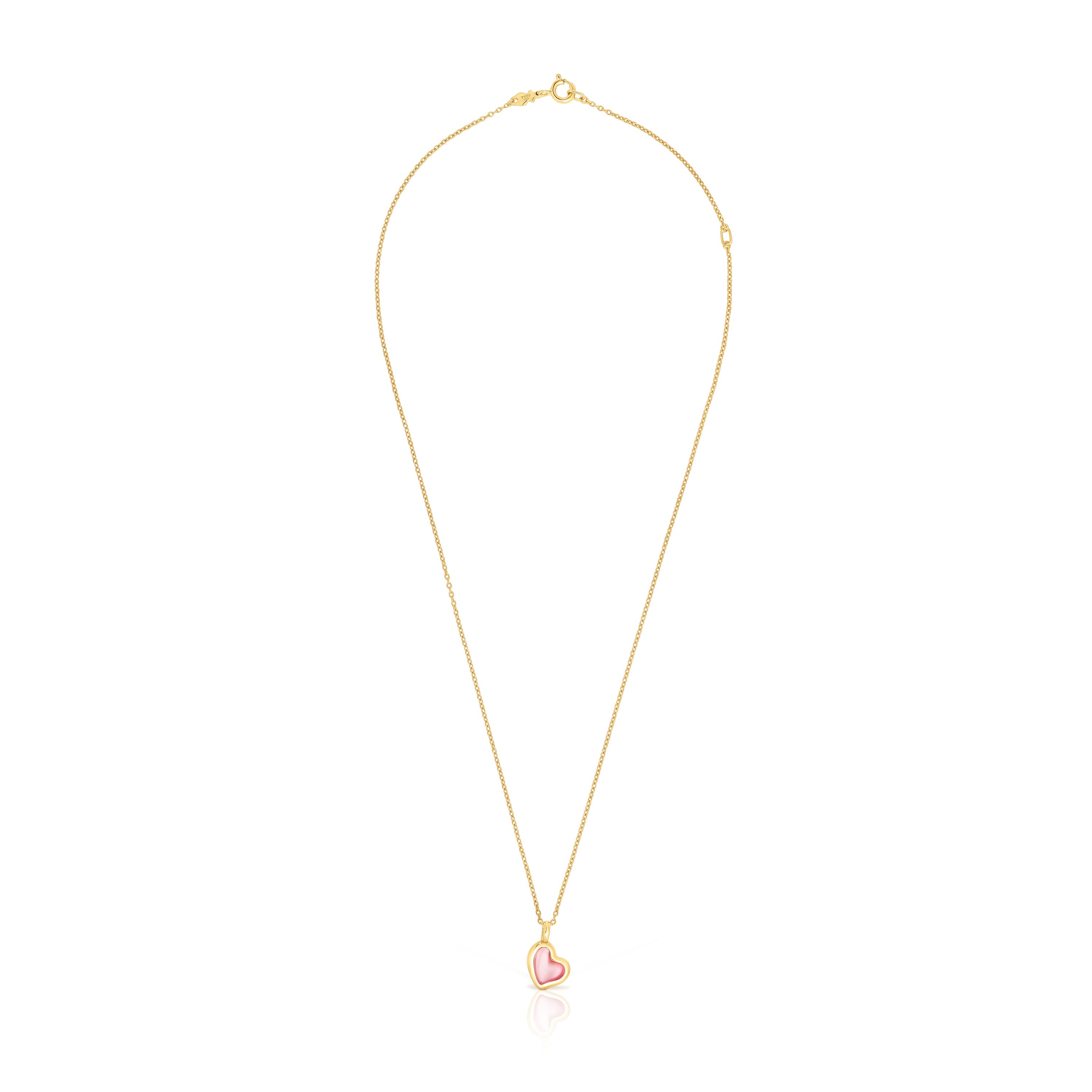 Silver vermeil Gregal pink heart necklace