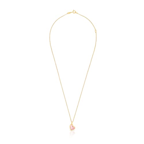 Silver vermeil Gregal pink heart necklace