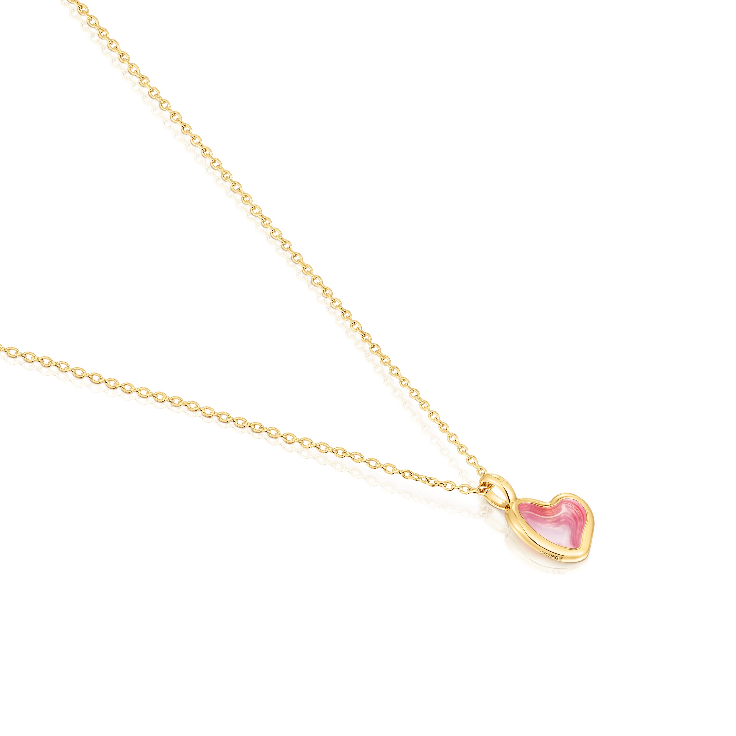 Silver vermeil Gregal pink heart necklace