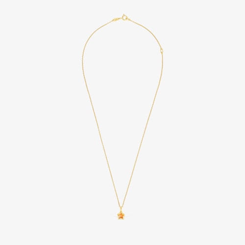 Collar con ba&ntilde;o de oro 18 kt sobre plata flor naranja Gregal