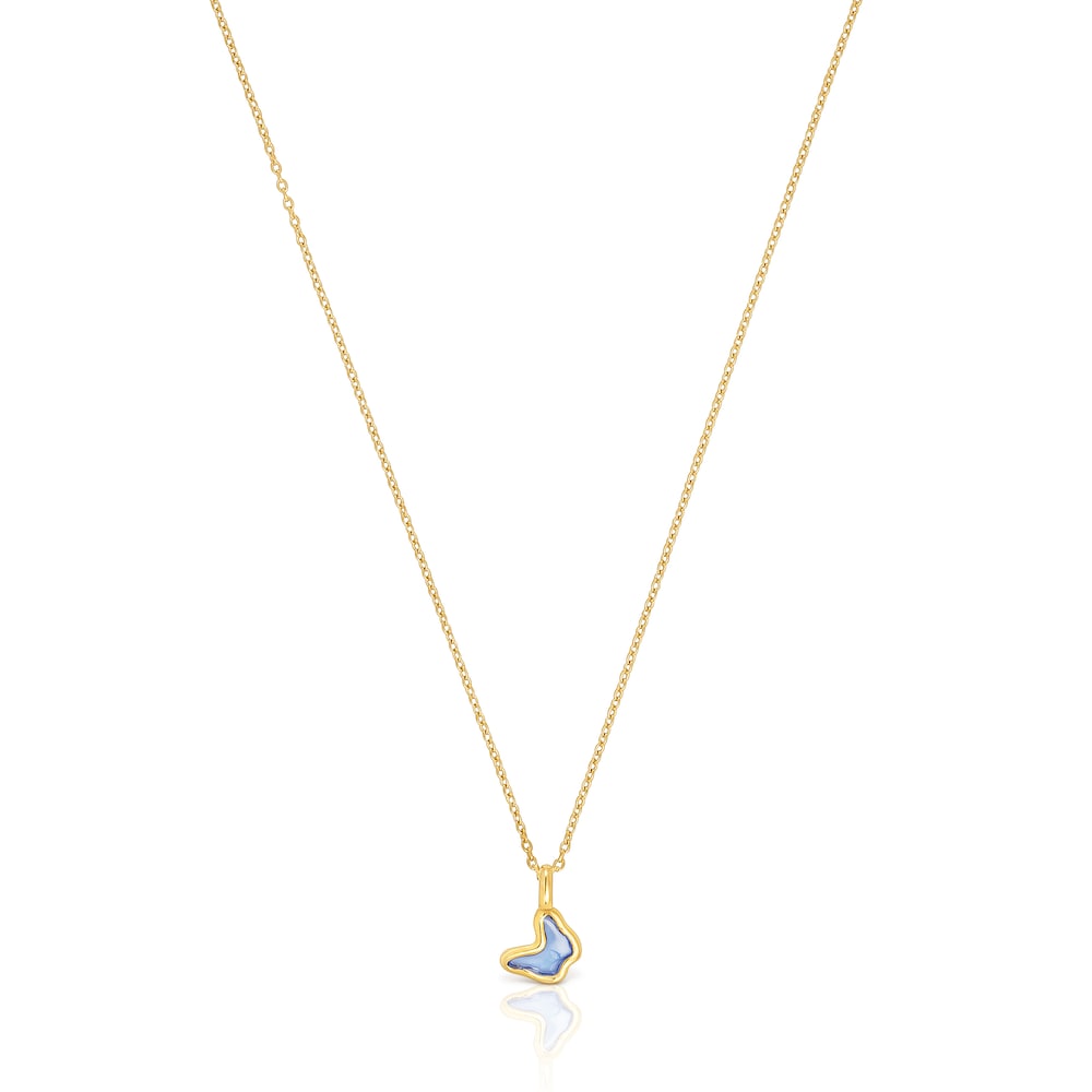 Silver vermeil Gregal blue butterfly necklace
