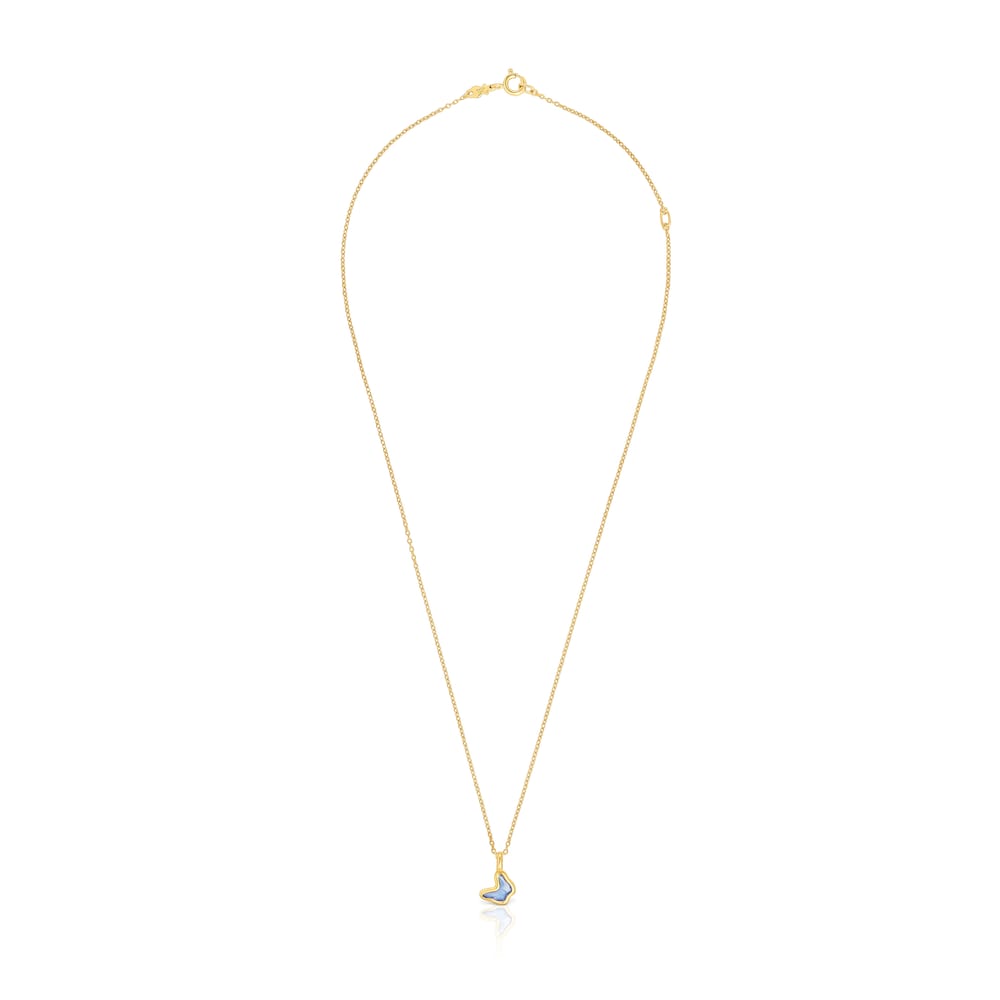 Silver vermeil Gregal blue butterfly necklace