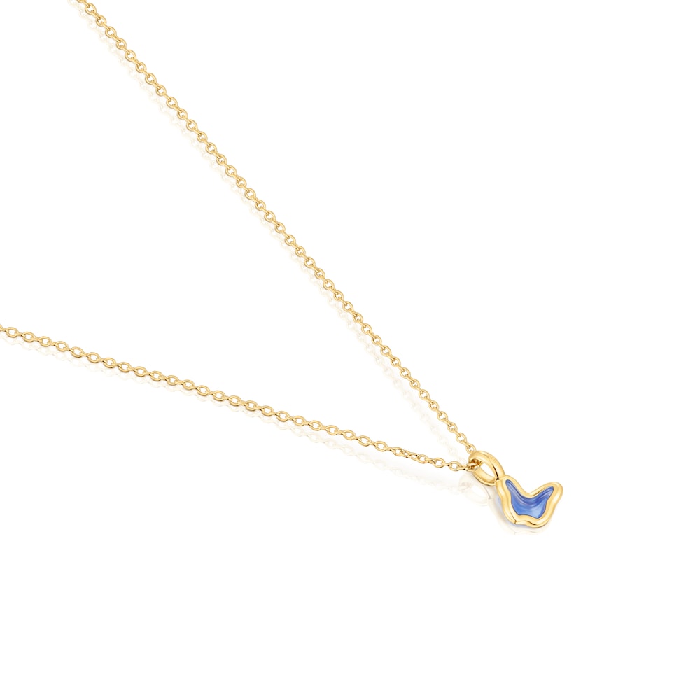 Silver vermeil Gregal blue butterfly necklace