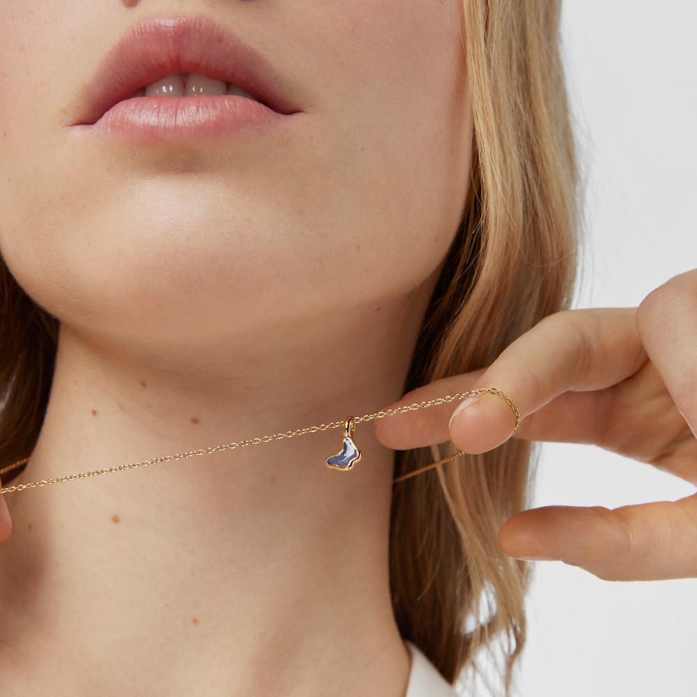 Silver vermeil Gregal blue butterfly necklace