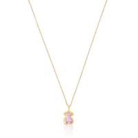 Silver vermeil Gregal lilac bear necklace