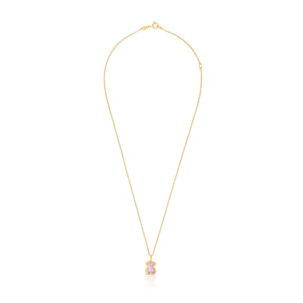 Silver vermeil Gregal lilac bear necklace