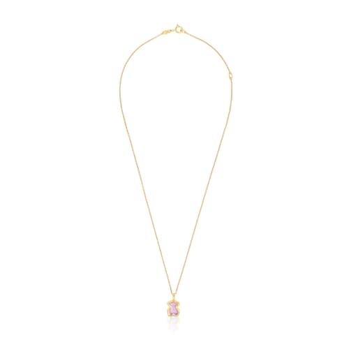 Silver vermeil Gregal lilac bear necklace
