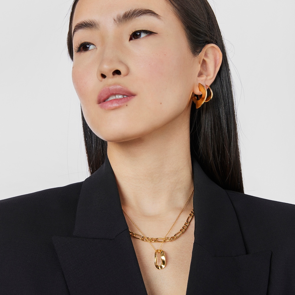 Collar con ba&ntilde;o de oro 18 kt sobre plata Gregal