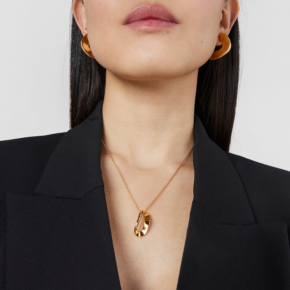 Collar con ba&ntilde;o de oro 18 kt sobre plata Gregal