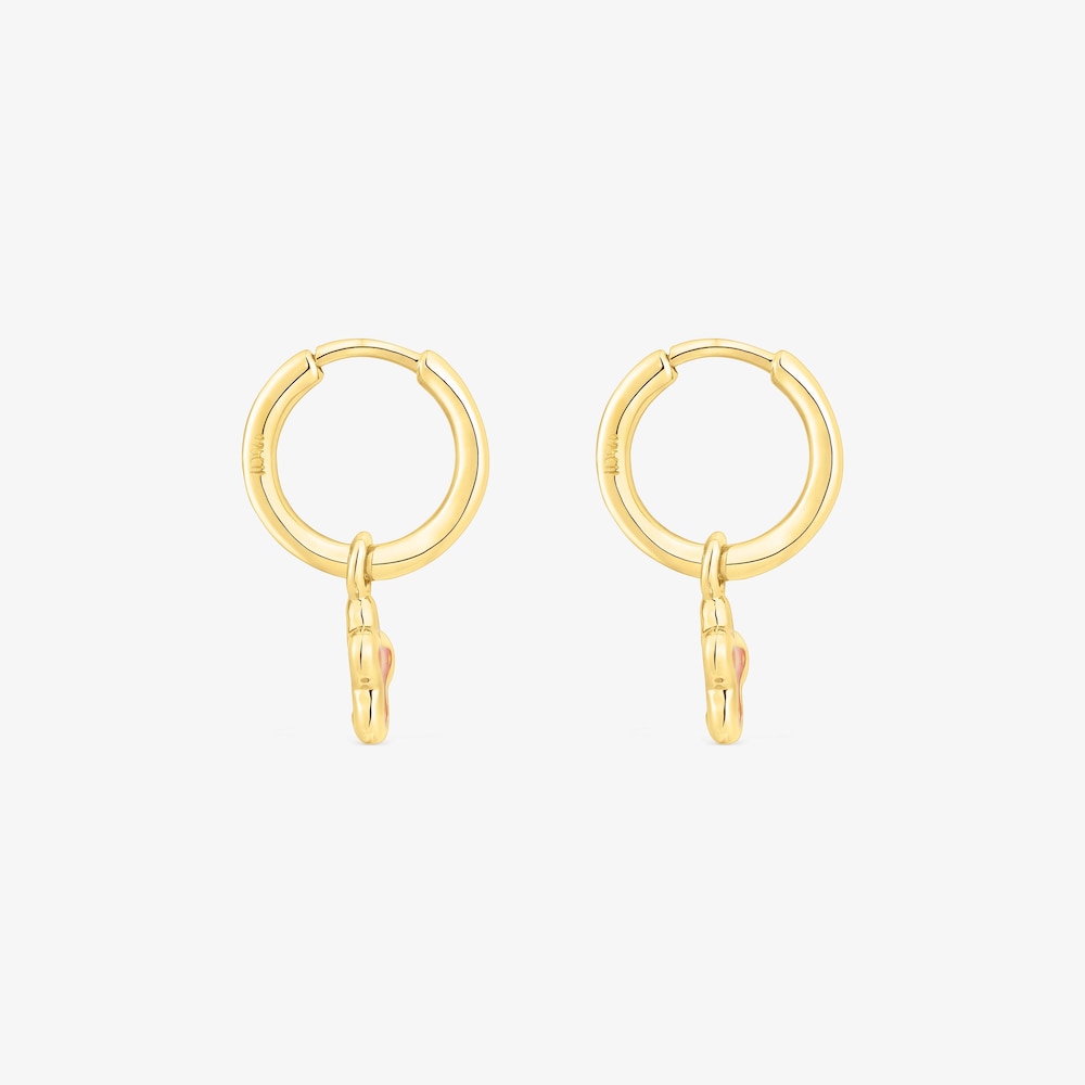 Aretes aro con ba&ntilde;o de oro 18 kt sobre plata flor naranja Gregal