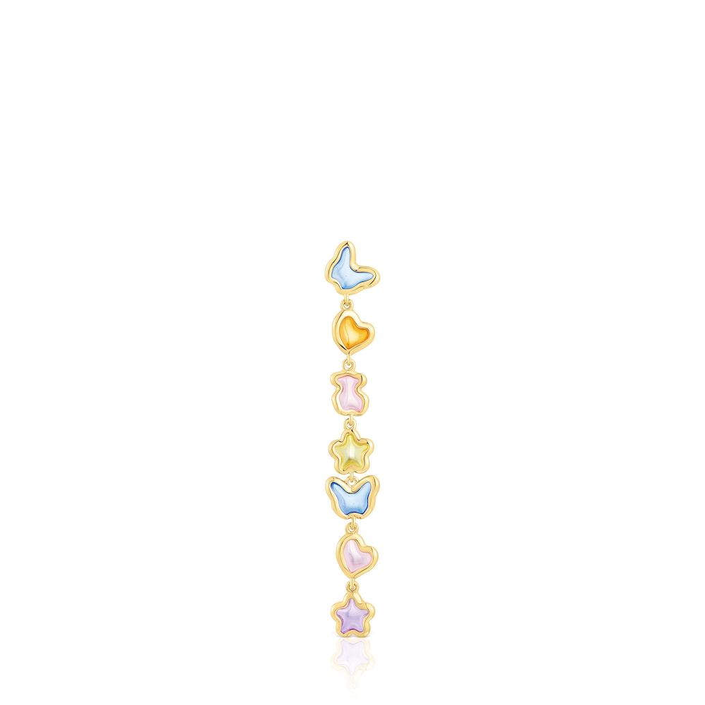 Large silver vermeil Gregal loose earring with motifs