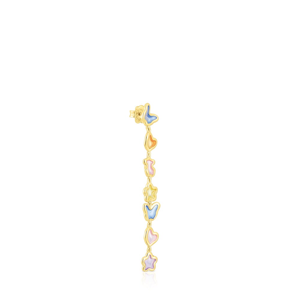 Large silver vermeil Gregal loose earring with motifs