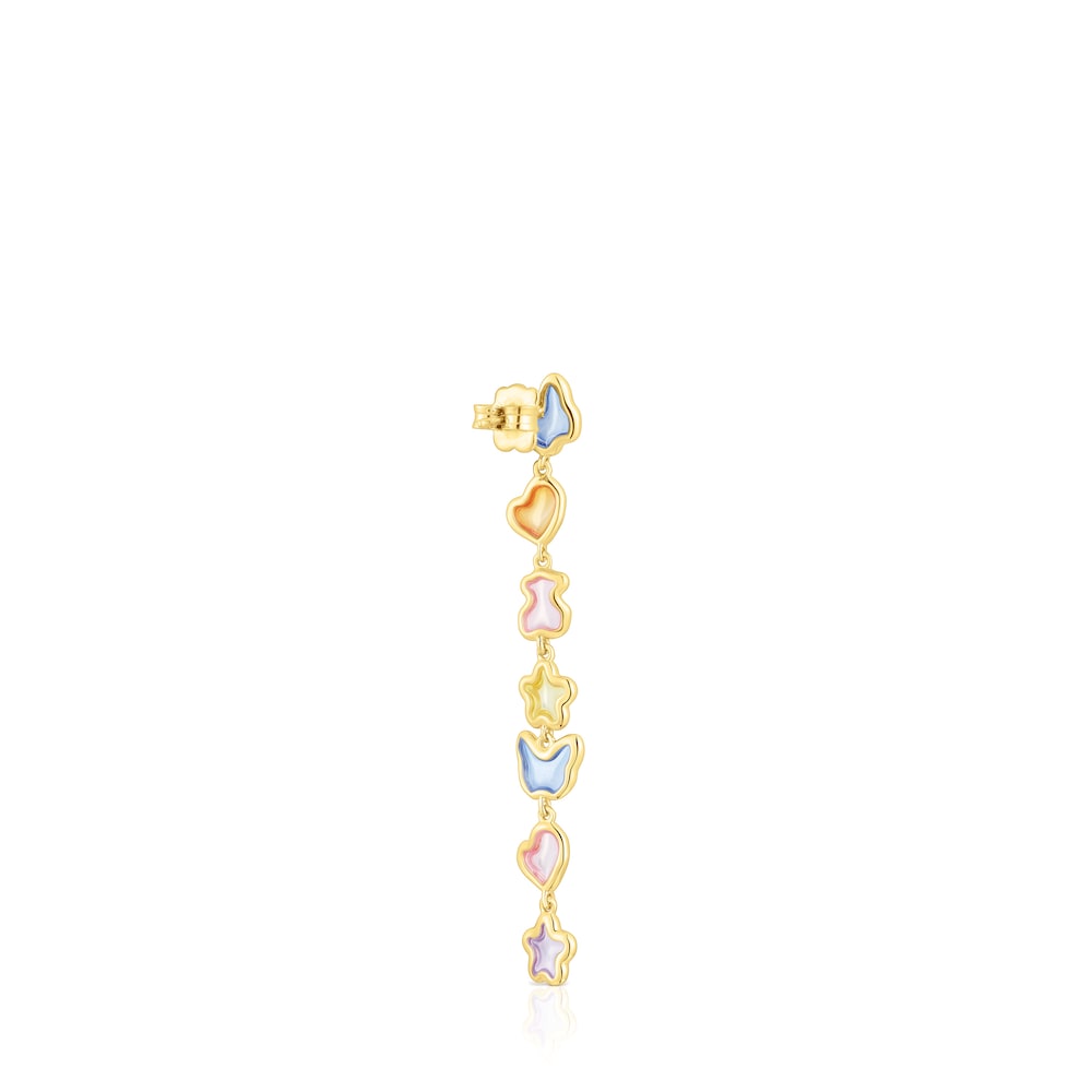 Large silver vermeil Gregal loose earring with motifs