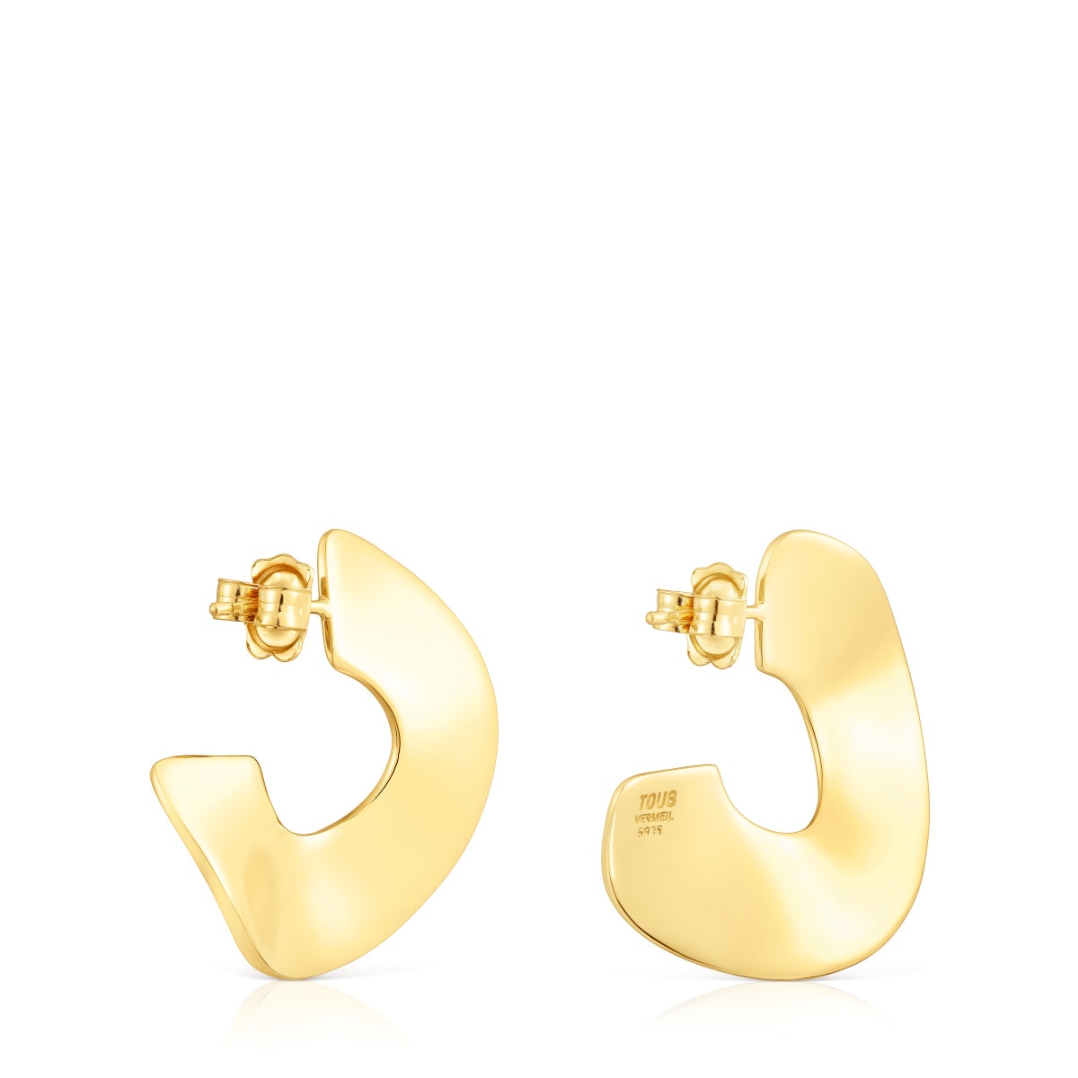 Pendientes aro grandes con baño de oro 18 kt sobre plata Gregal