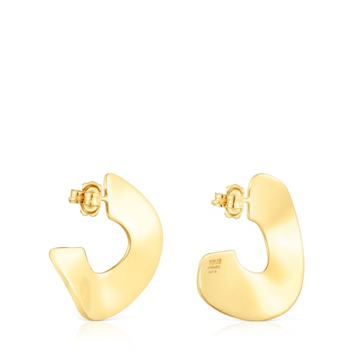 Pendientes aro grandes con baño de oro 18 kt sobre plata Gregal