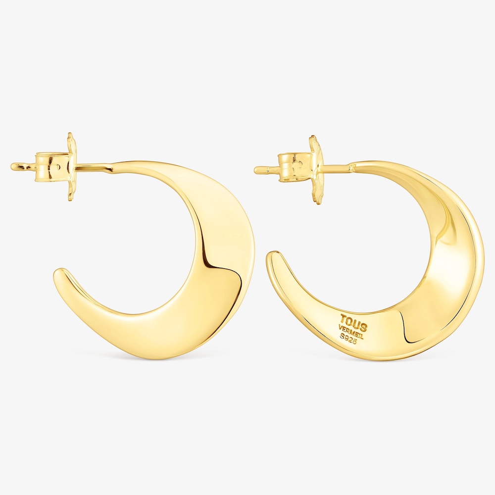 Pendientes aro con ba&ntilde;o de oro 18 kt sobre plata Gregal