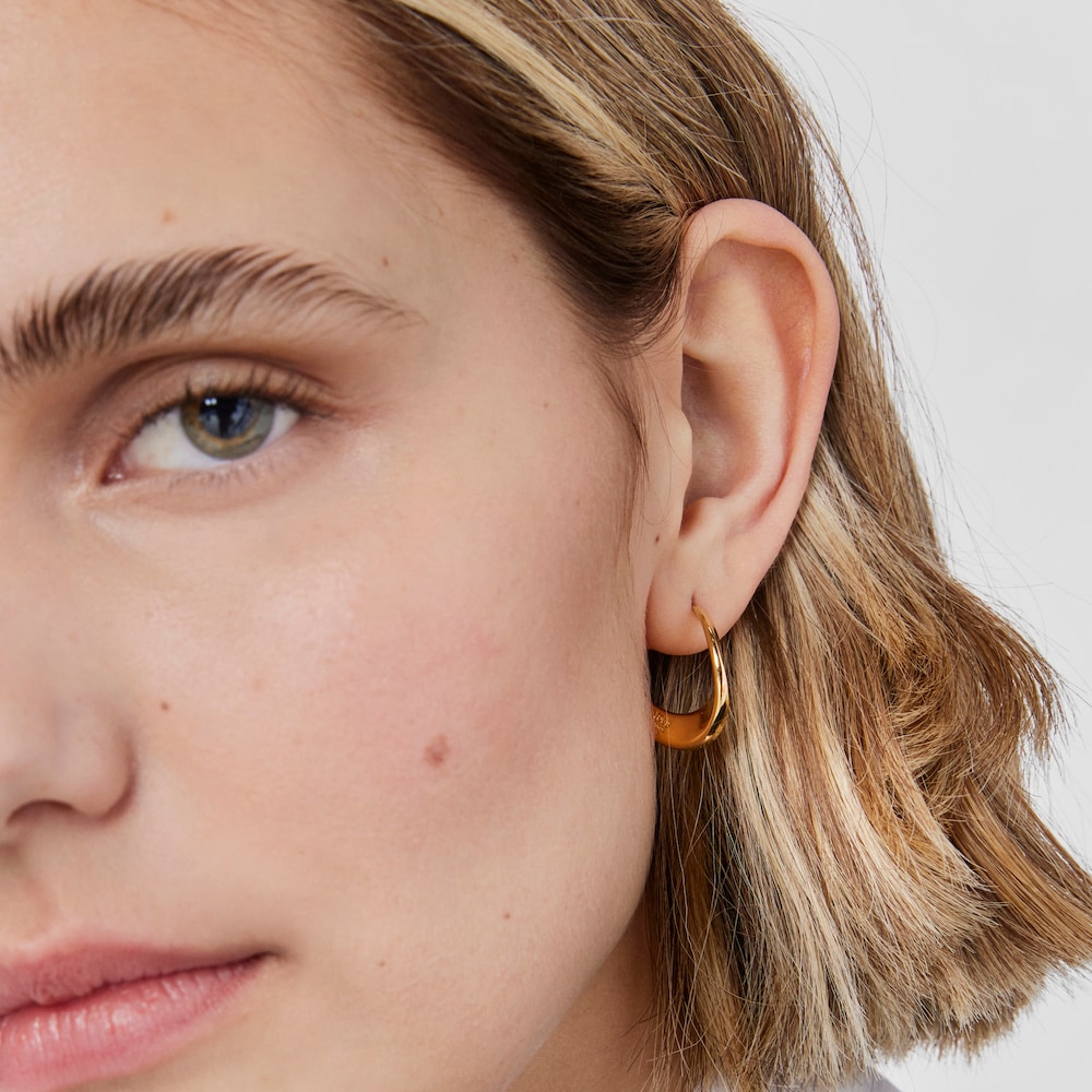 Pendientes aro con ba&ntilde;o de oro 18 kt sobre plata Gregal