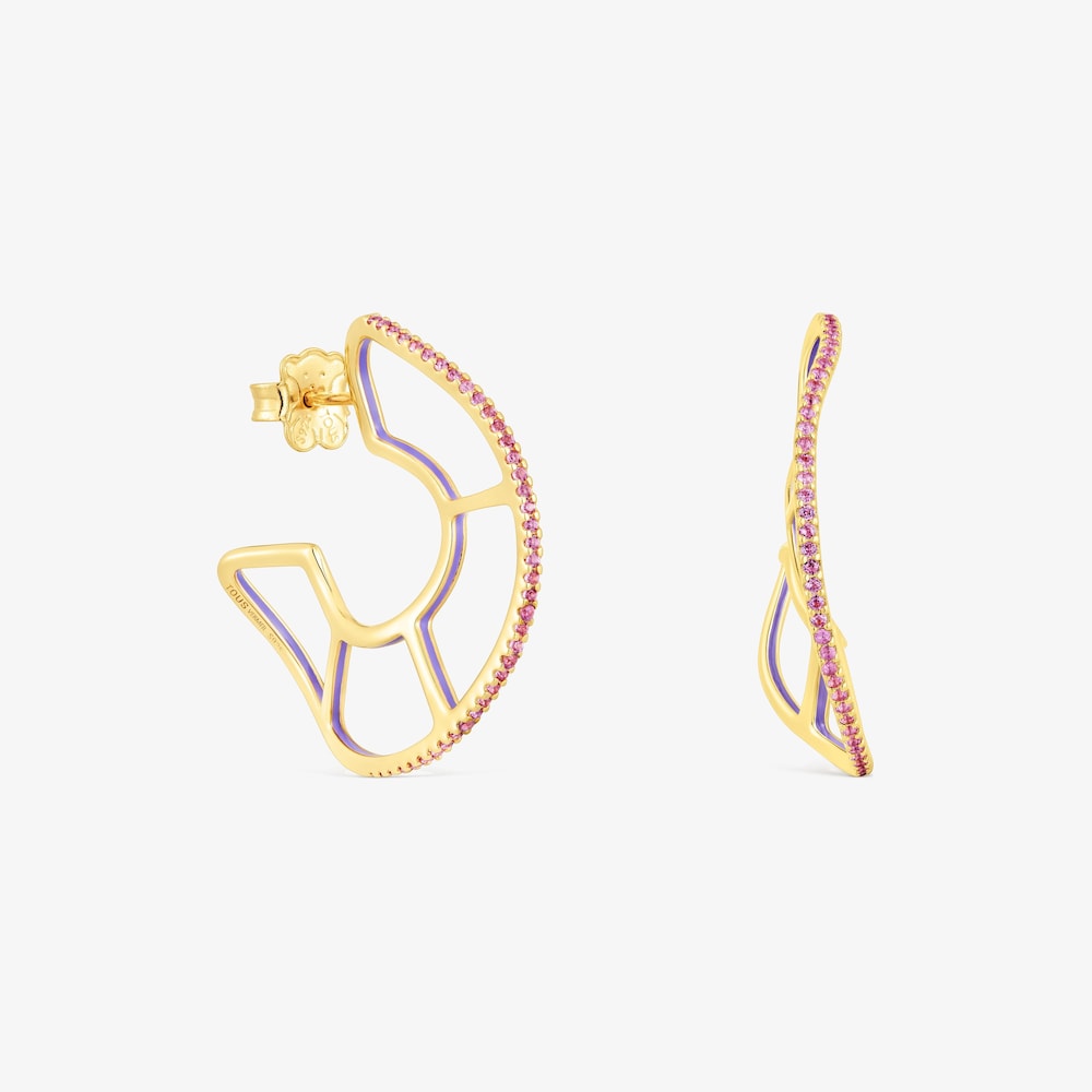 Kruhov&eacute; n&aacute;u&scaron;nice z&nbsp;pozlacen&eacute;ho stř&iacute;bra s&nbsp;rhodolity Gregal