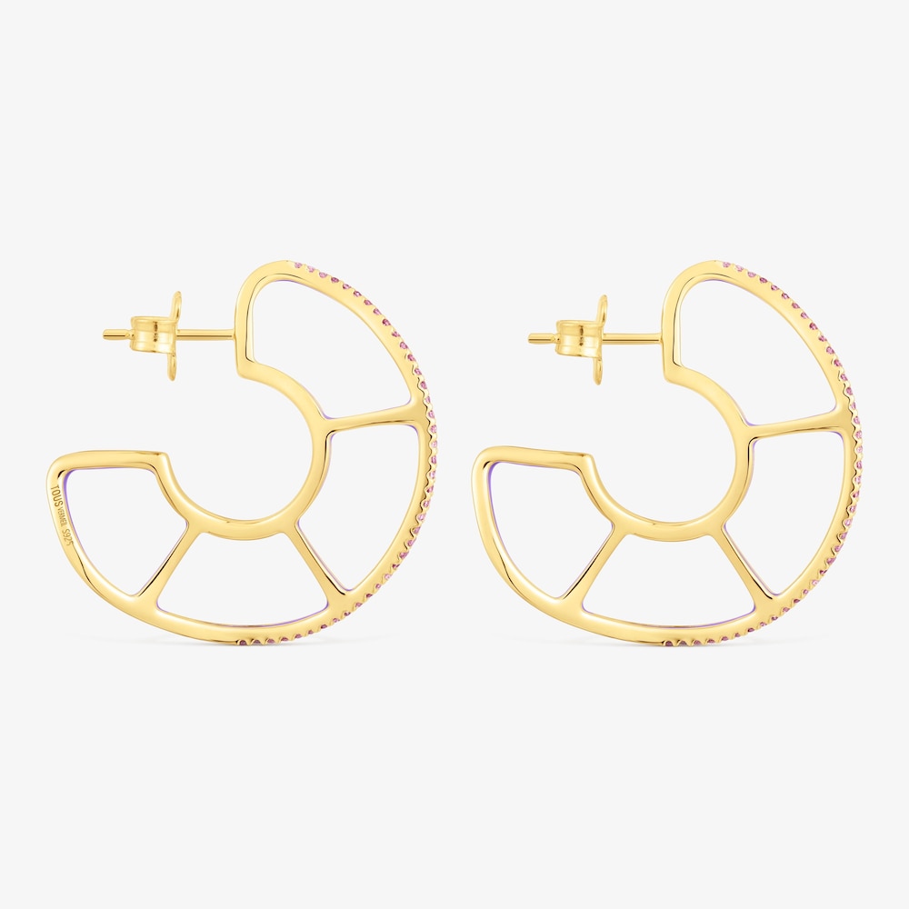 Kruhov&eacute; n&aacute;u&scaron;nice z&nbsp;pozlacen&eacute;ho stř&iacute;bra s&nbsp;rhodolity Gregal